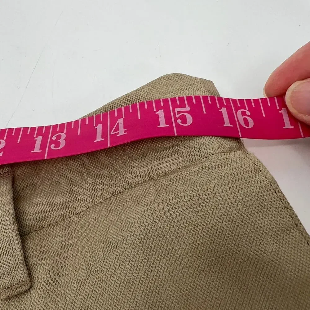 Zara Studio Collection Linen Blend Trouser Pant Womens 30 Tan Pleated High Waist